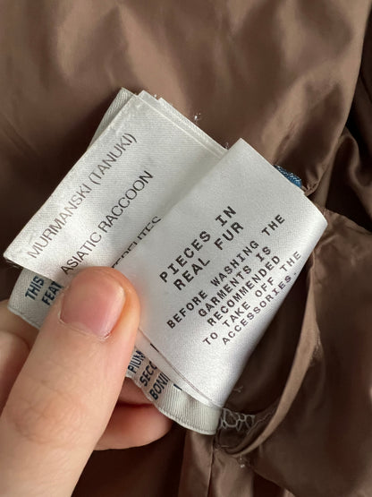 Moncler Angers Fur Dow Jacket with Belt