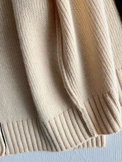 Stone Island Wool Beige Zip Sweater