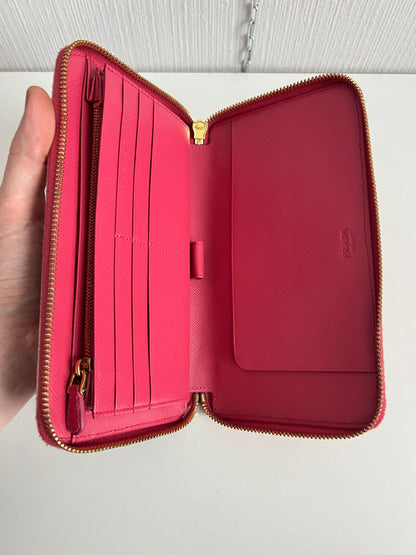 Prada Saffiano Leather Perforated Large Wallet