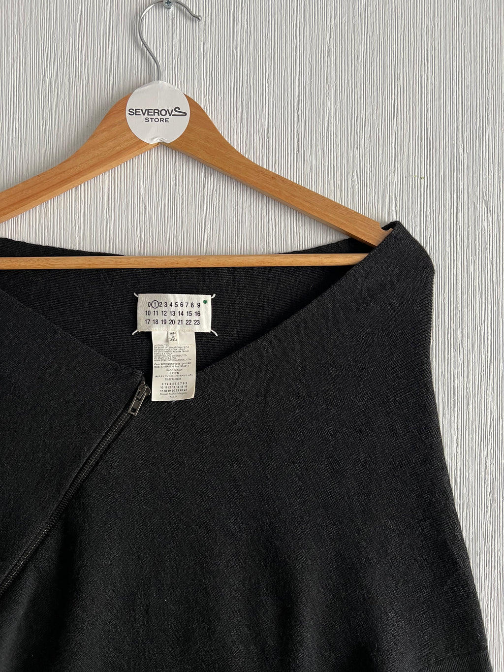 Maison Martin Margiela Line 1 Dark Grey Spiral Zipper Jumper – Fall 2012