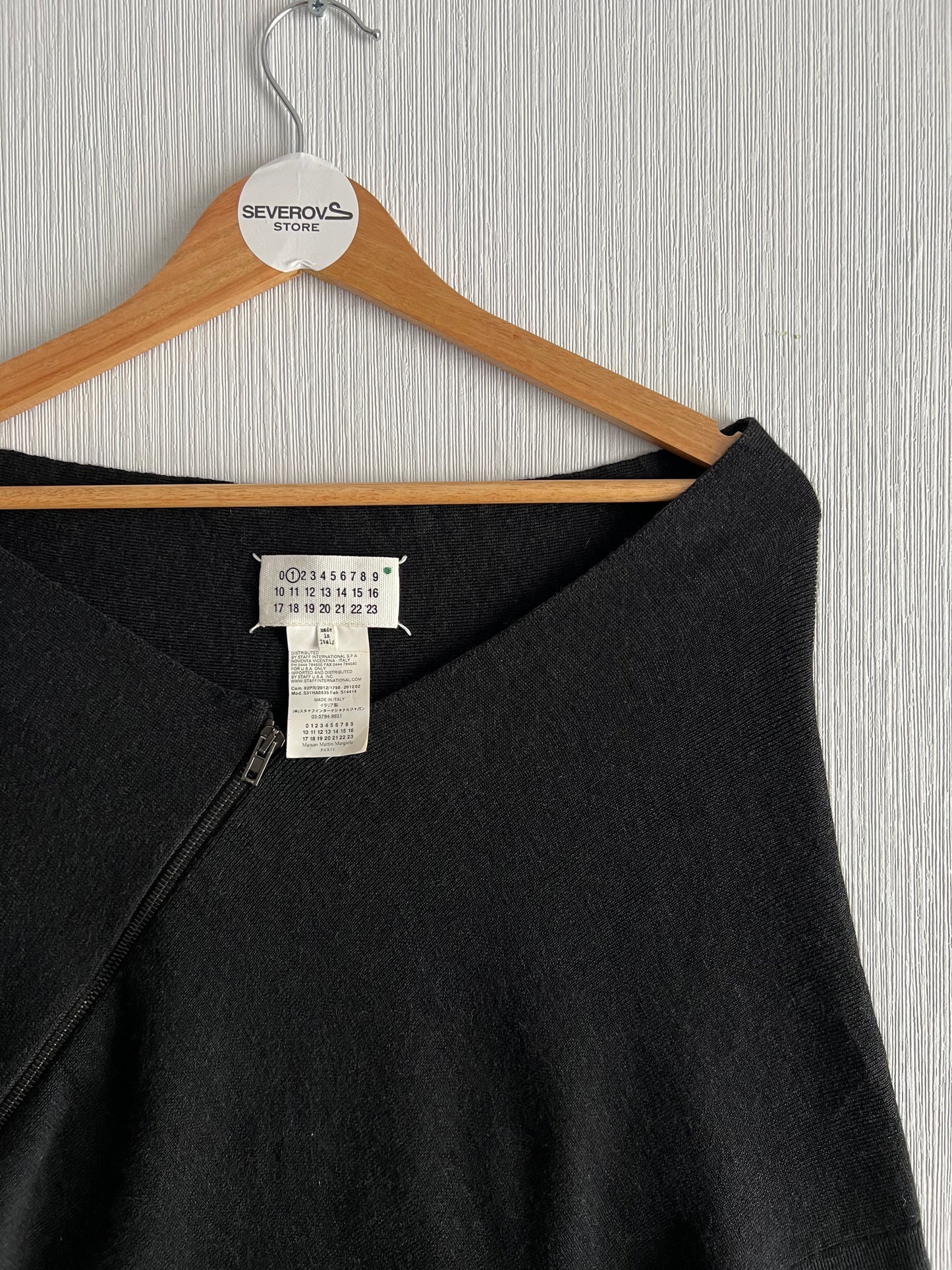 Maison Martin Margiela Line 1 Dark Grey Spiral Zipper Jumper – Fall 2012