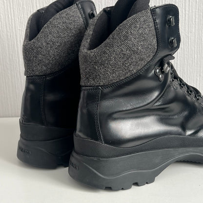 Prada Vintage Combat Black Leather Boots
