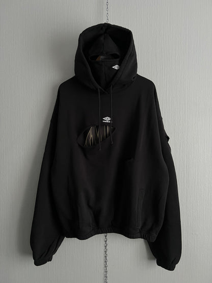 Umbro Slam Jam Destroyed Hoodie Black Mens Hoodie
