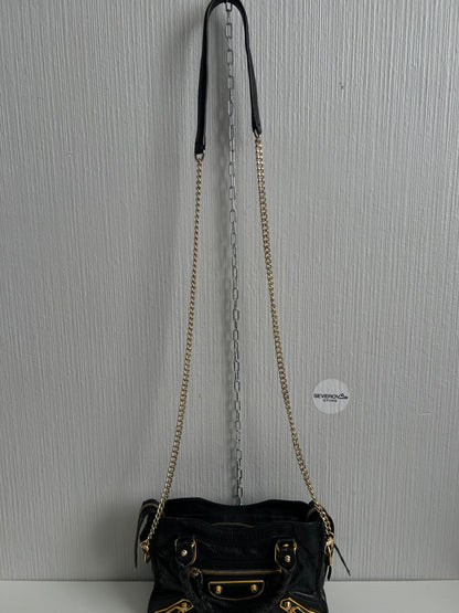 Balenciaga City Bag Mini in Black Leather