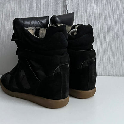 Isabel Marant Bekett Black Suede Leather Trainers Womens Shoes