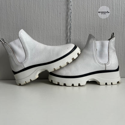 Miu Miu Crackle Leather White womens Boots
