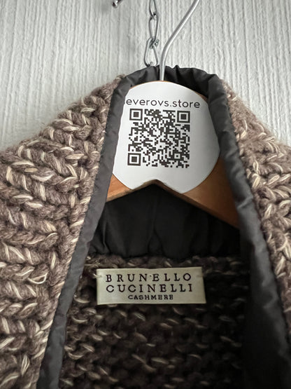 Brunello Cucinelli Cashmere Brown Vest Knit Sweater Gilet
