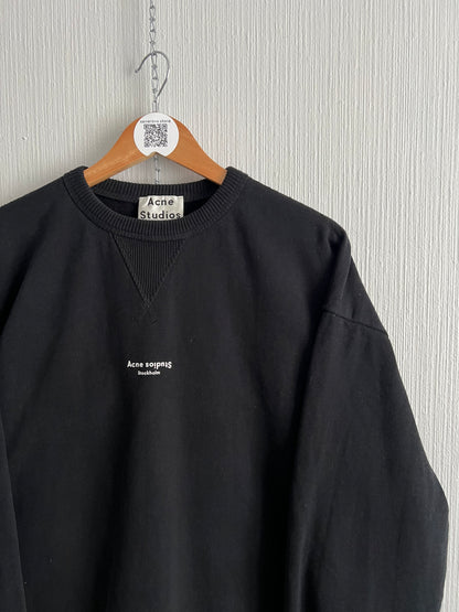 Acne Studios Reverse-logo Black Cotton Sweatshirt