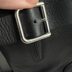 Chanel Biker Black Leather Boots with Silver Buckles