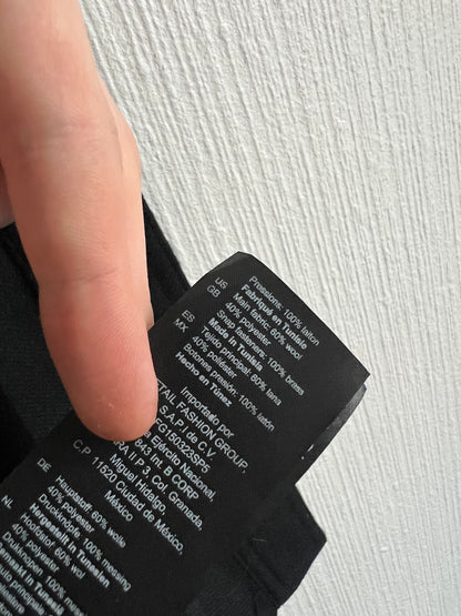 Sandro Black Wool-blend Twill Jacket