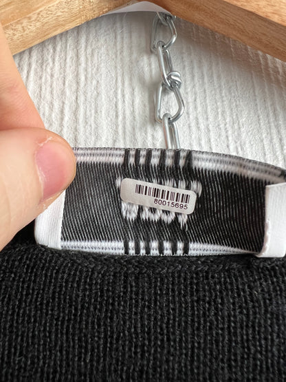 Ami Paris Black Merino Wool Unisex Cardigan