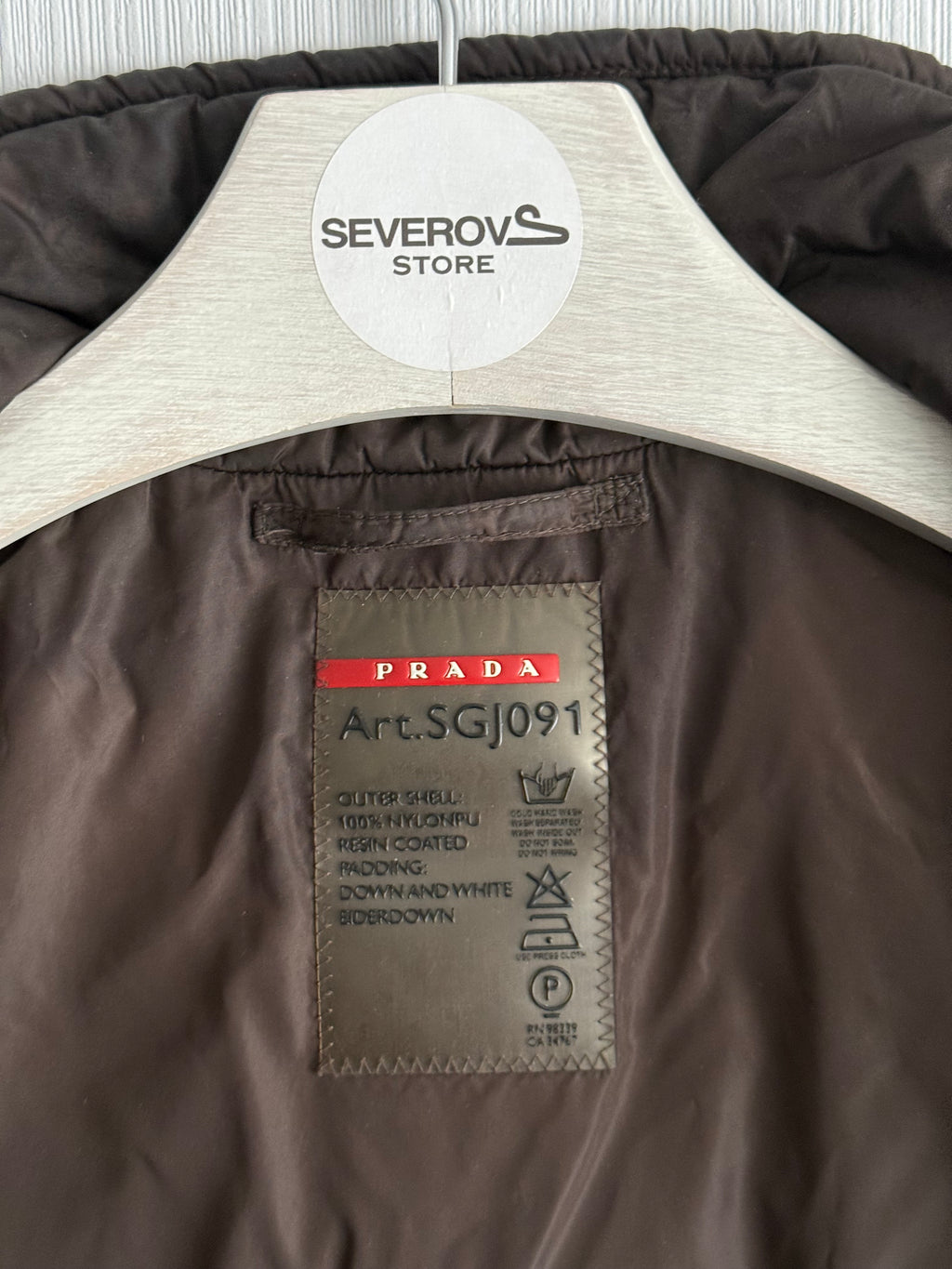 Prada Brown Nylon Down Jacket