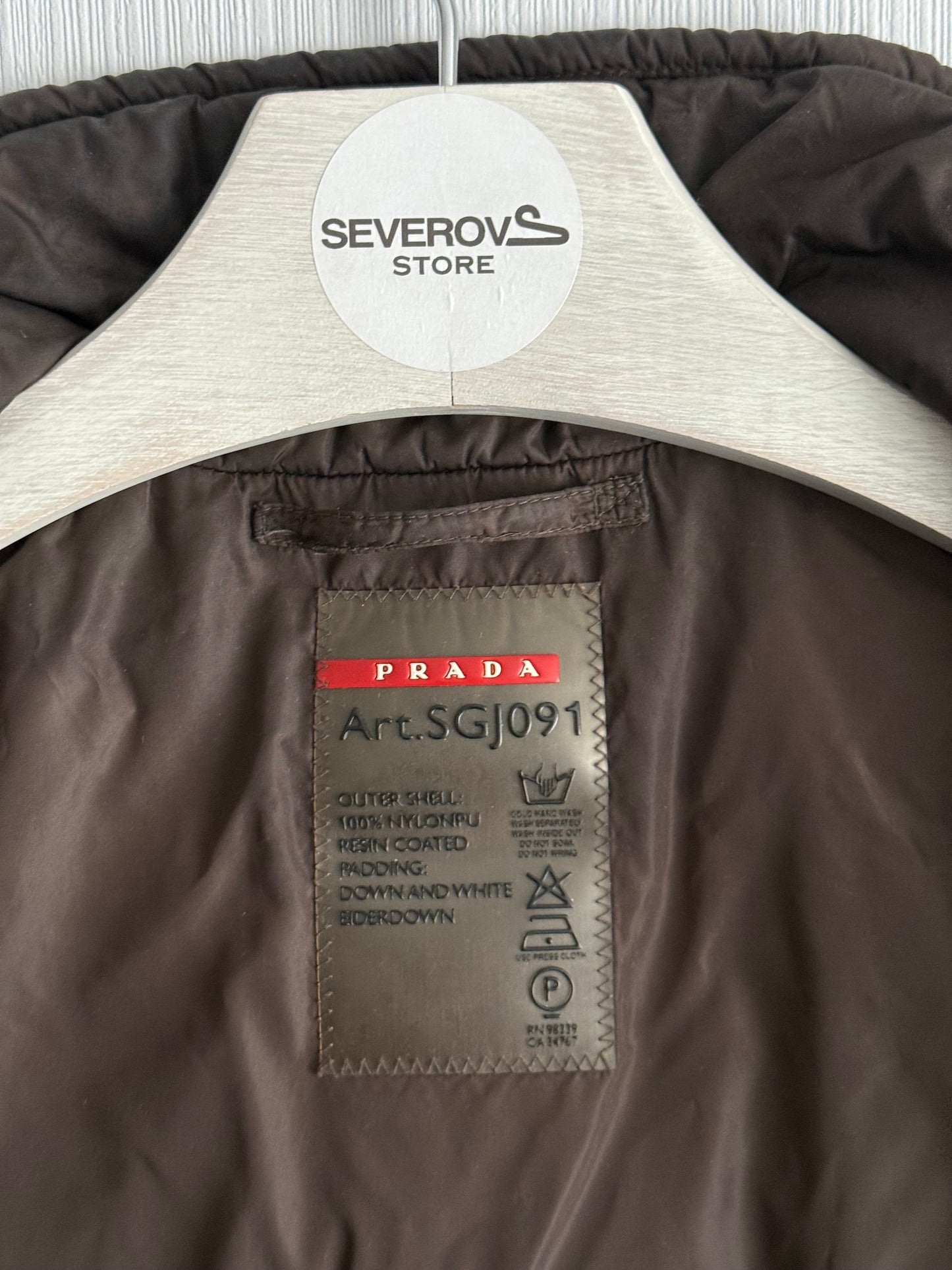 Prada Brown Nylon Down Jacket