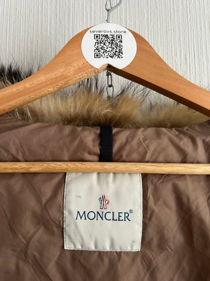 Moncler Angers Fur Dow Jacket with Belt