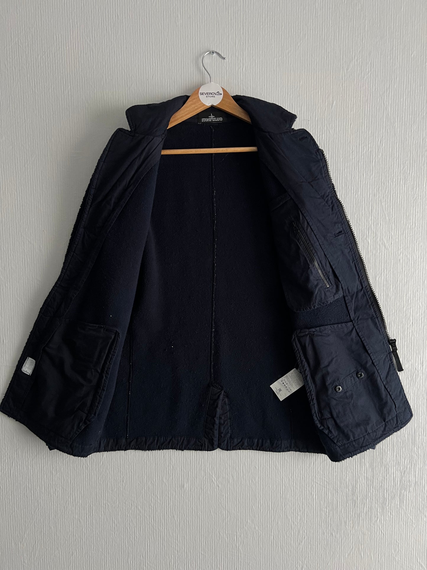 Stone Island Shadow Project AW17 Navy Teddy Fleece Zipped Blazer
