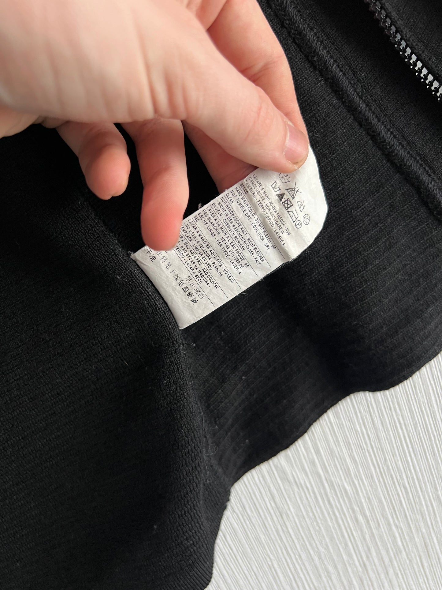 Moncler Logo Black Wool Zip Cardigan