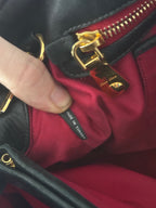 Miu Miu Black Matelassé Leather Tote Bag