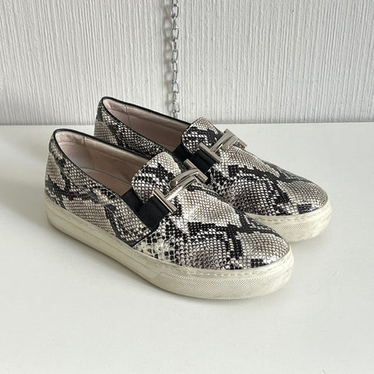 Tod's Women's Gommini Double T Snake Print Loafers