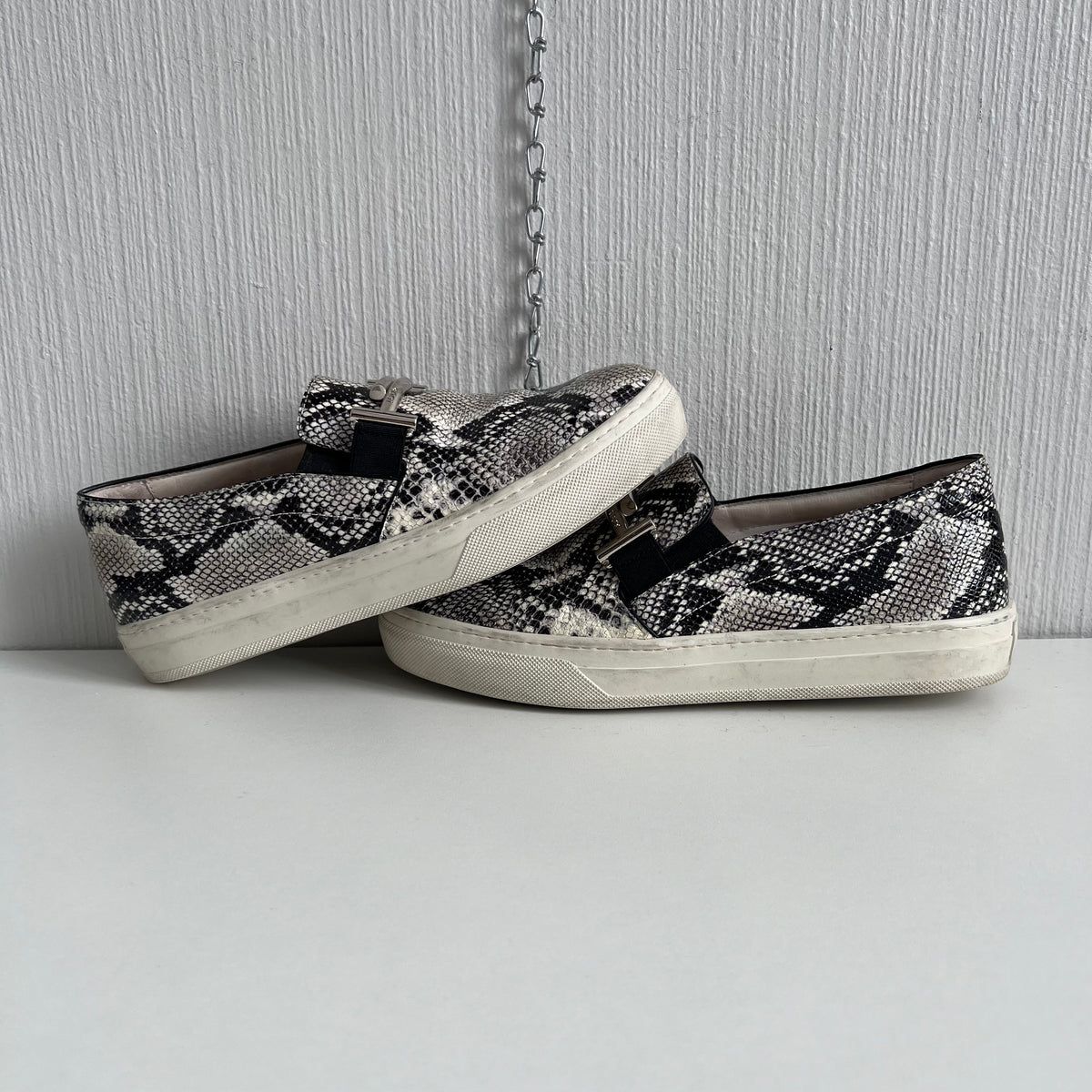 Tod's Women's Gommini Double T Snake Print Loafers