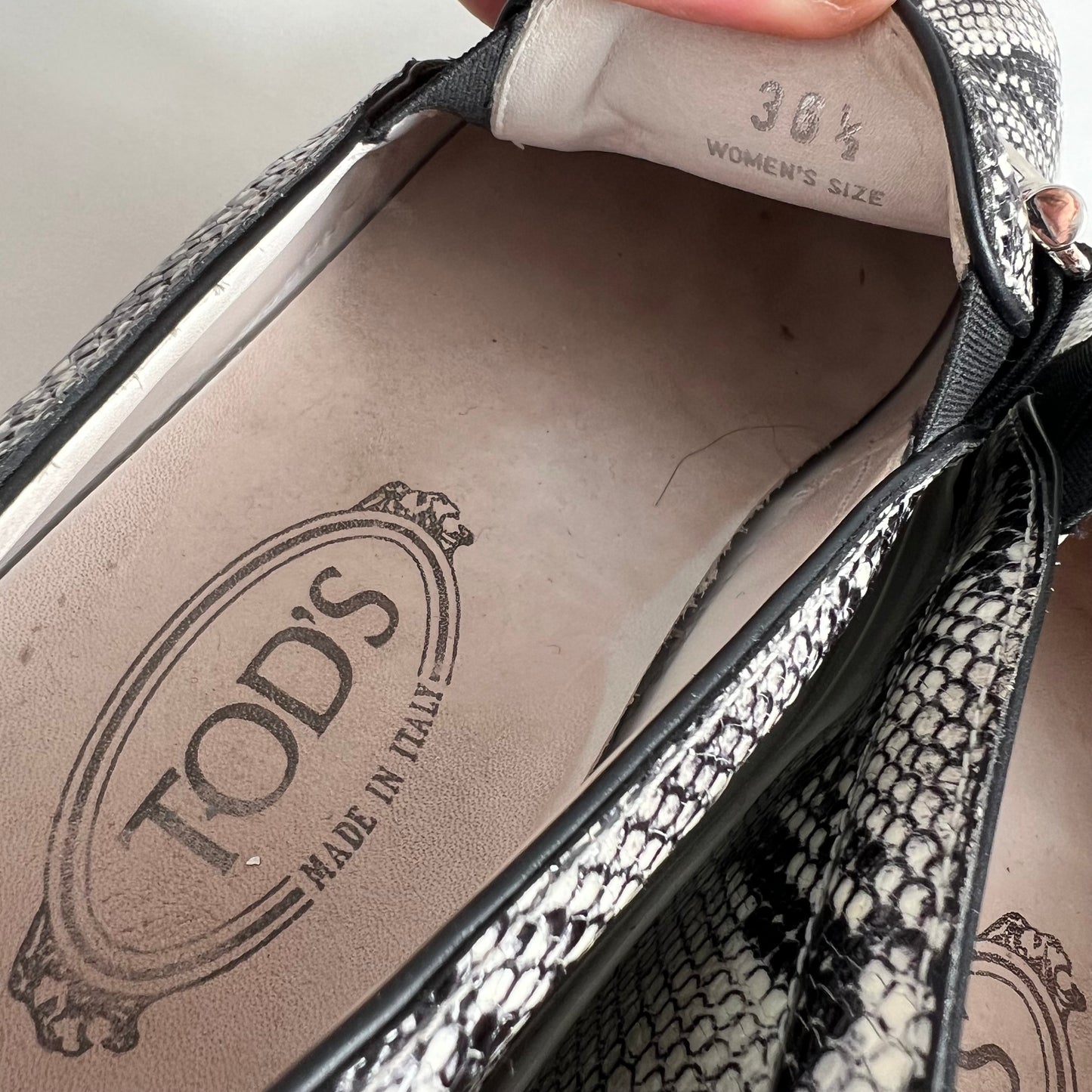 Tod's Women's Gommini Double T Snake Print Loafers