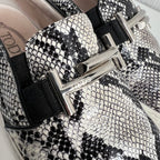 Tod's Women's Gommini Double T Snake Print Loafers