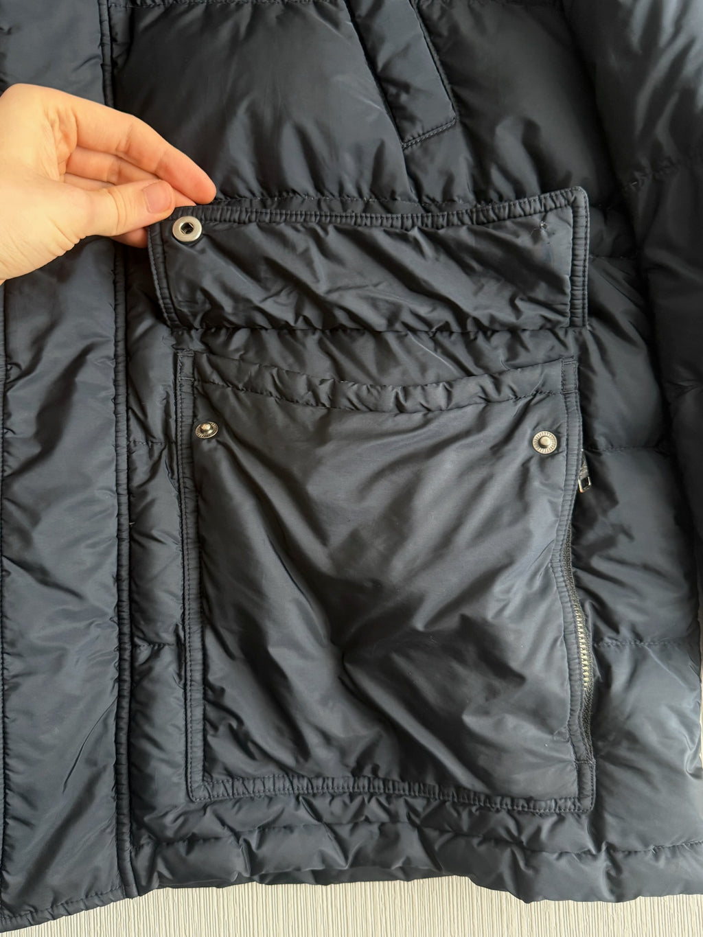 Prada Logo Down Parka Jacket with Real Fur
