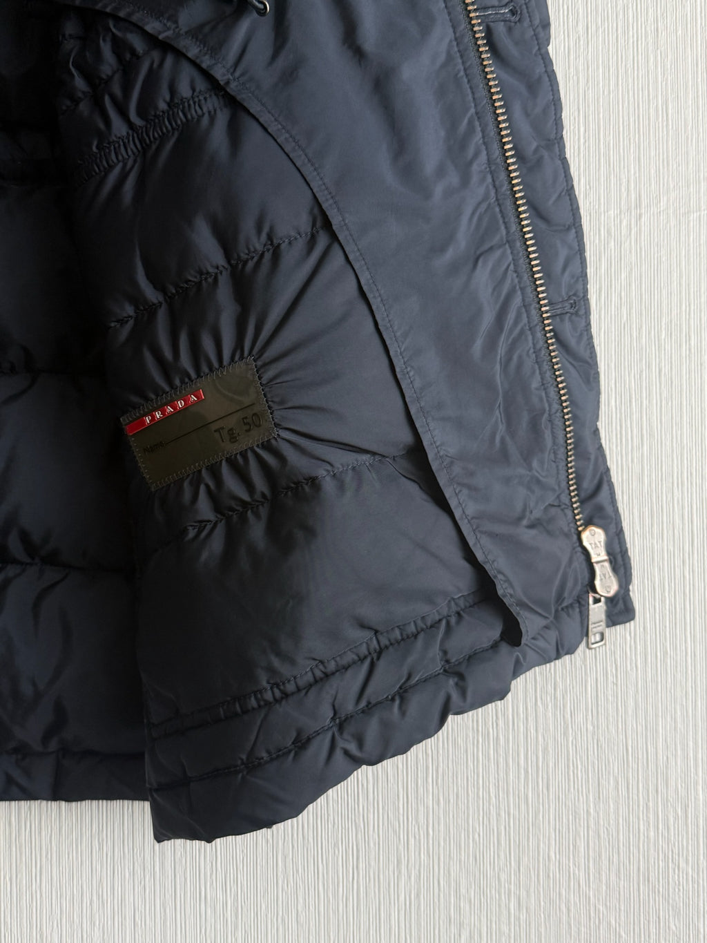 Prada Logo Down Parka Jacket with Real Fur