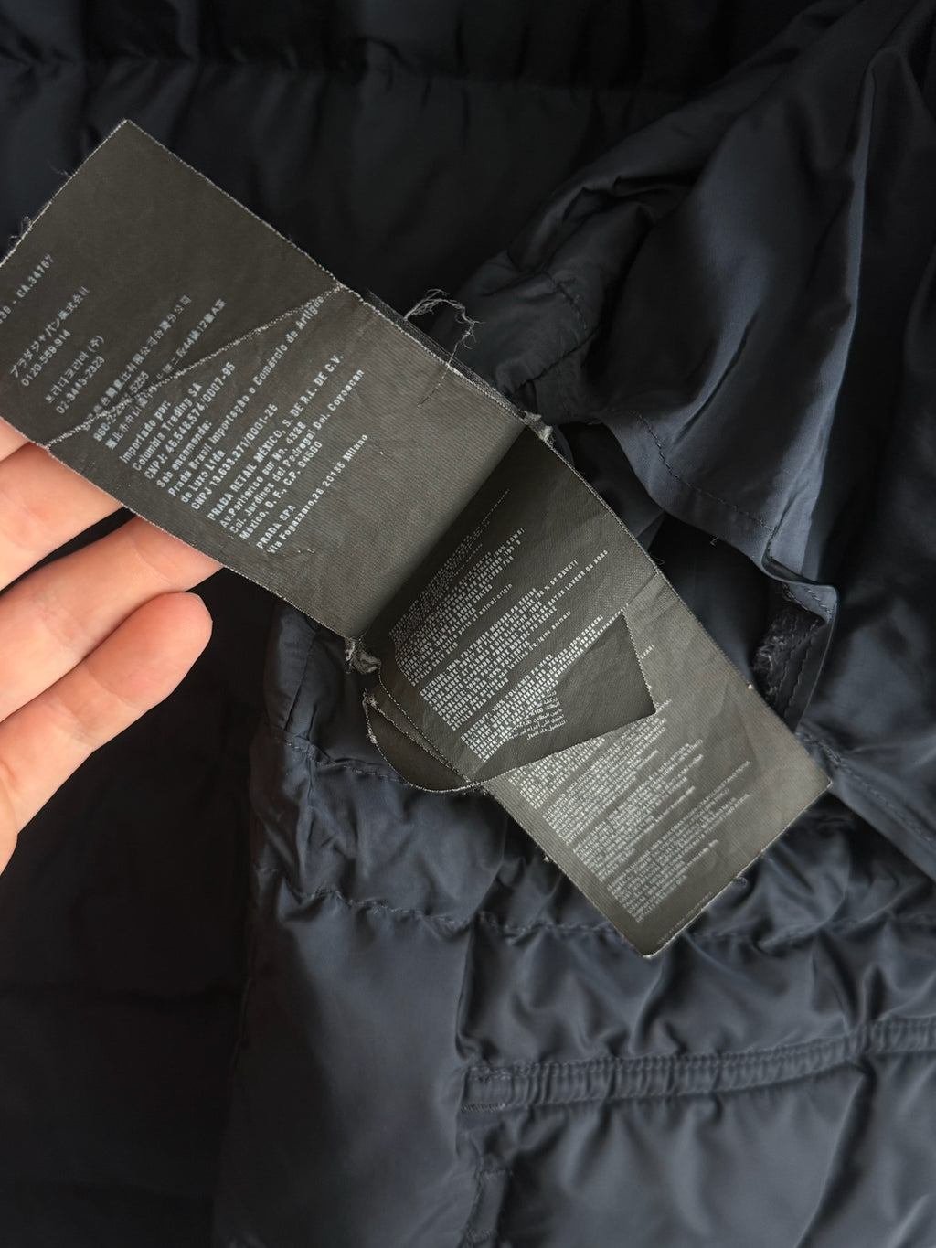 Prada Logo Down Parka Jacket with Real Fur