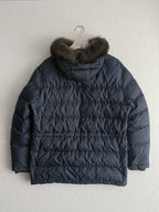Prada Logo Down Parka Jacket with Real Fur