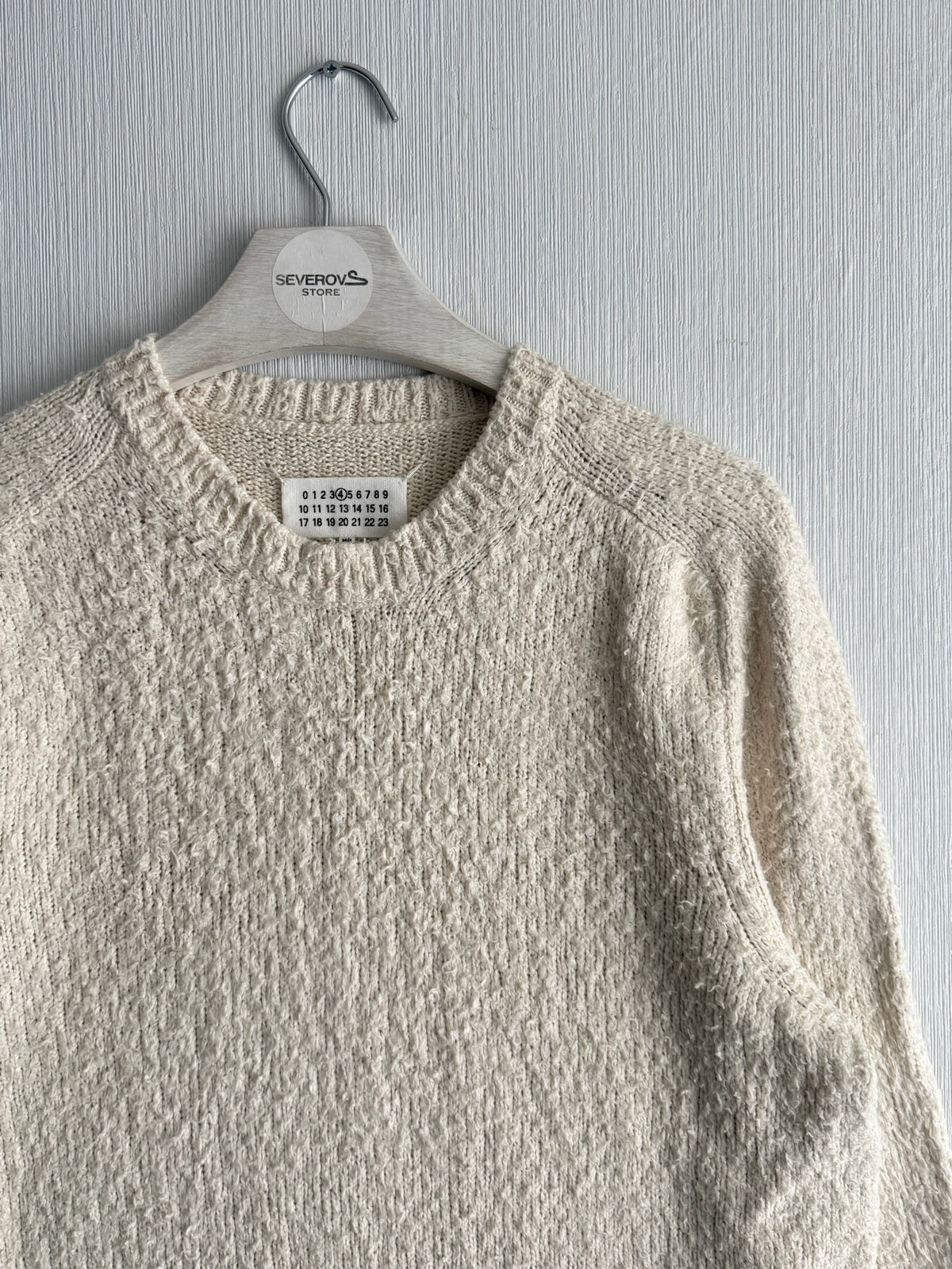 Maison Margiela Off-White Pilling Sweater