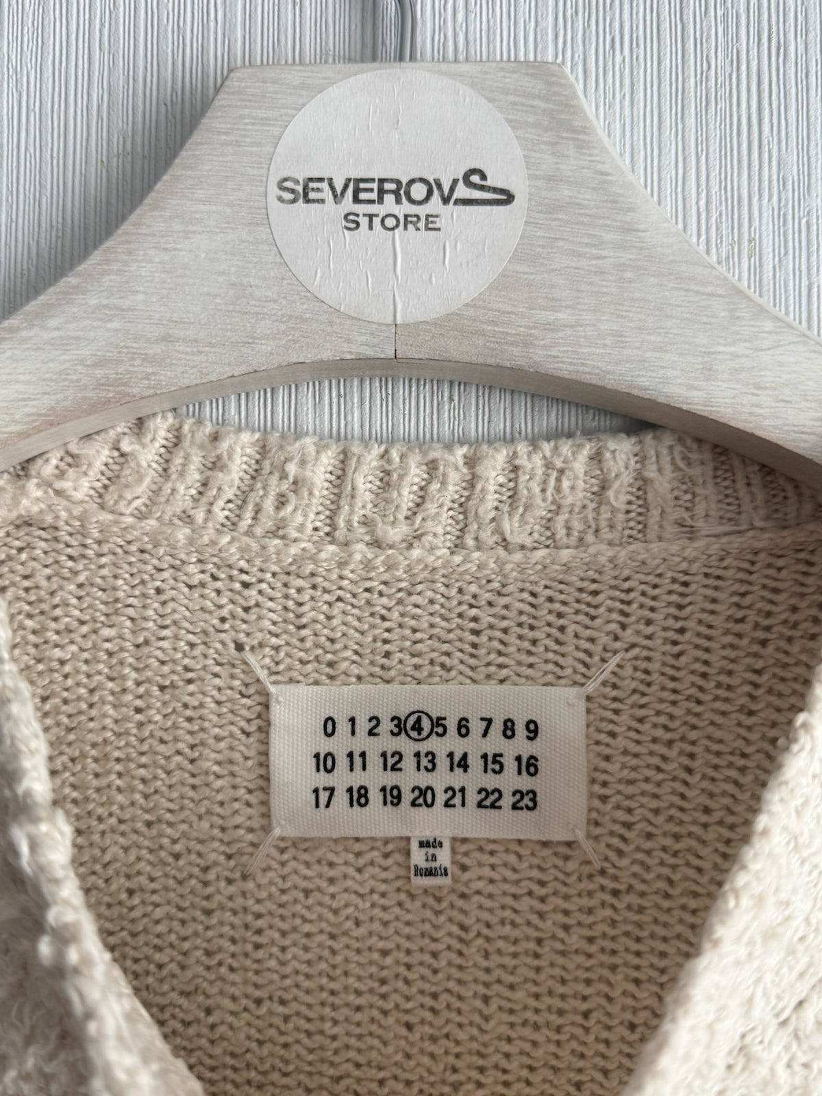 Maison Margiela Off-White Pilling Sweater