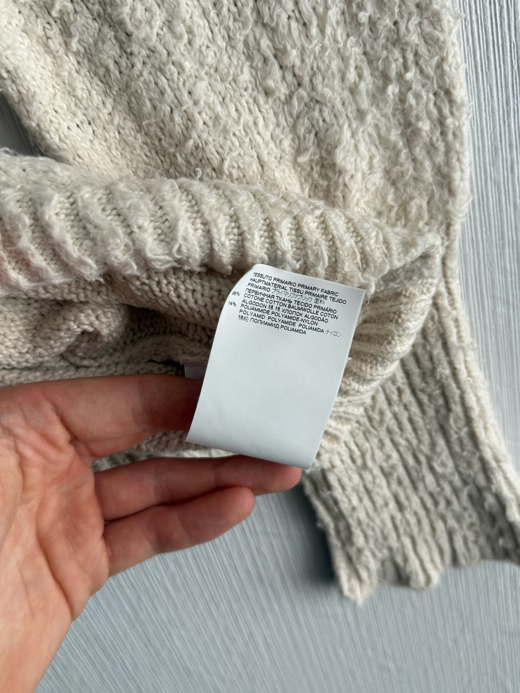 Maison Margiela Off-White Pilling Sweater