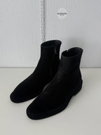 Maison Margiela Black Flock Treatment Ankle Boots