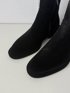 Maison Margiela Black Flock Treatment Ankle Boots