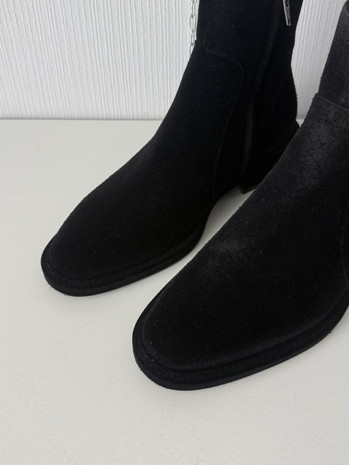 Maison Margiela Black Flock Treatment Ankle Boots