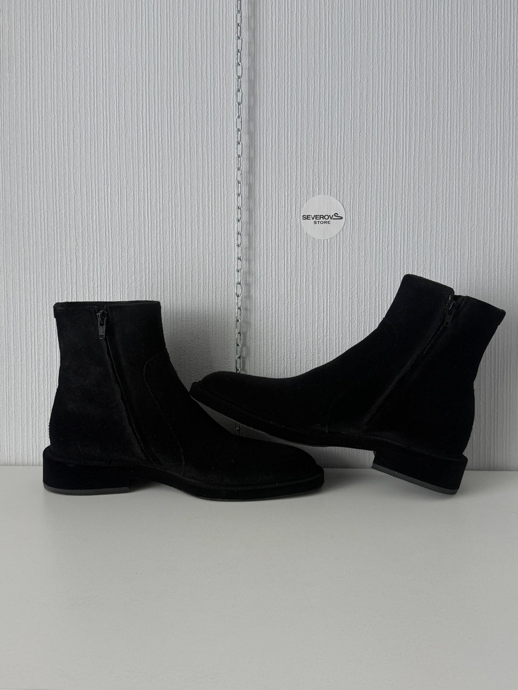 Maison Margiela Black Flock Treatment Ankle Boots