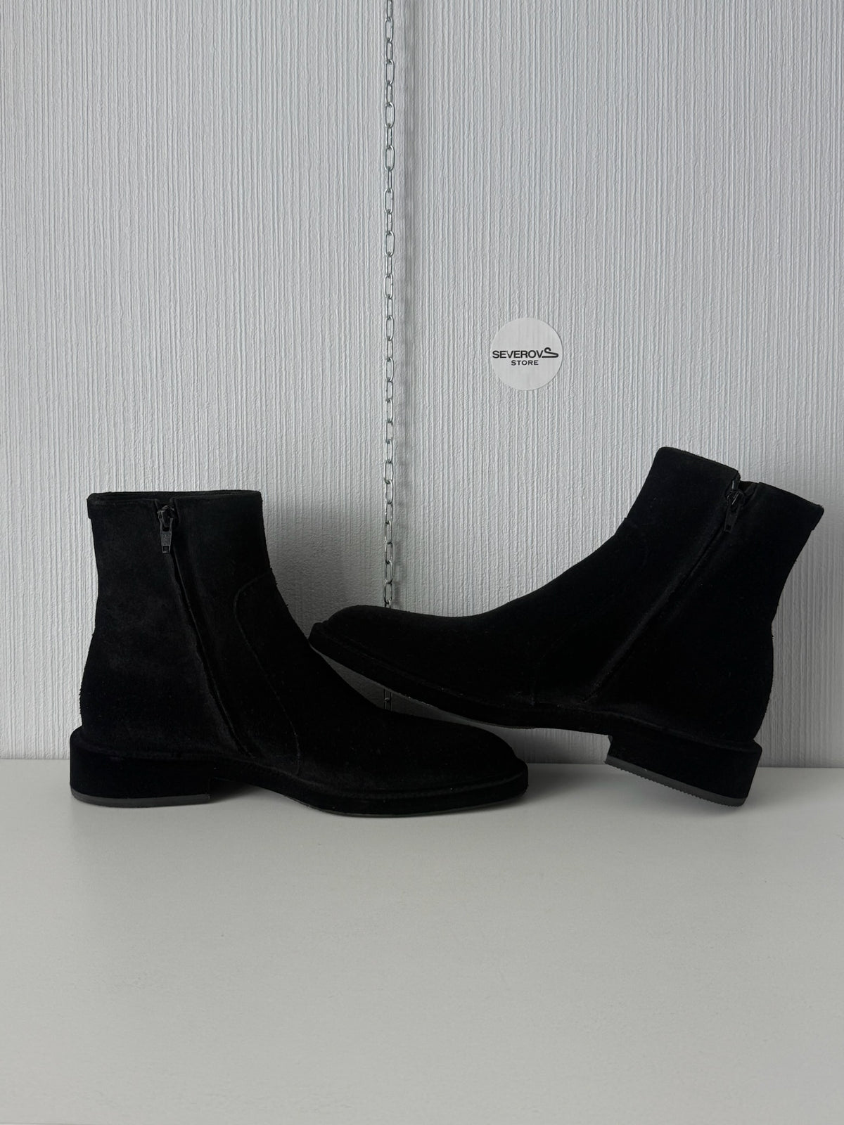 Maison Margiela Black Flock Treatment Ankle Boots