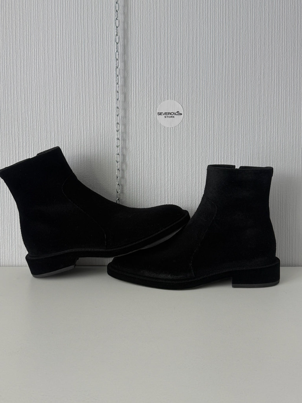 Maison Margiela Black Flock Treatment Ankle Boots