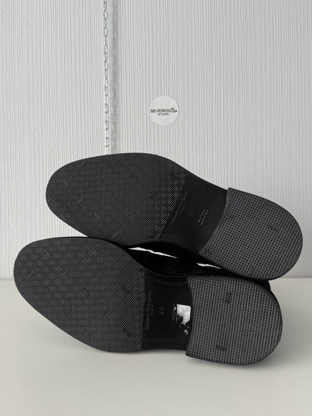 Maison Margiela Black Flock Treatment Ankle Boots