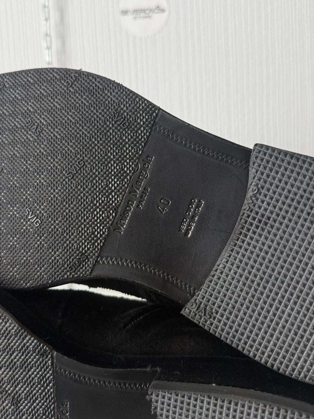 Maison Margiela Black Flock Treatment Ankle Boots