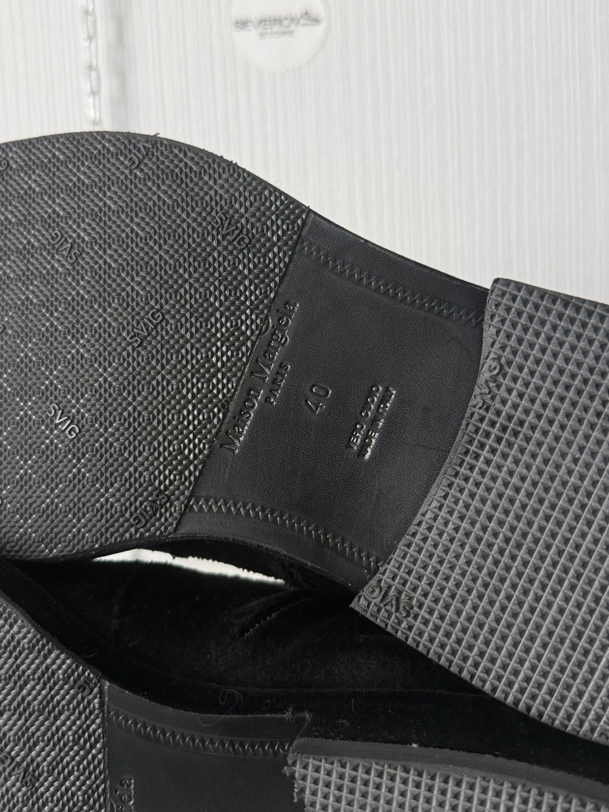 Maison Margiela Black Flock Treatment Ankle Boots