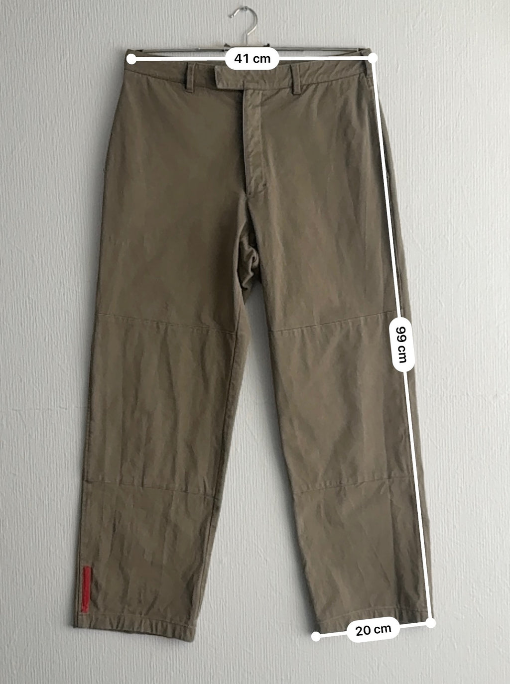 Prada Sport Red Tab Double Knee Trousers