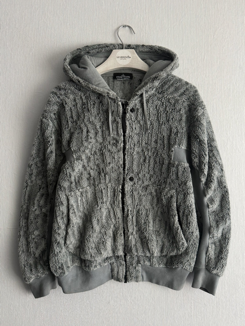 Stone Island Shadow Project AW19 Grey Teddy Fleece Hoodie