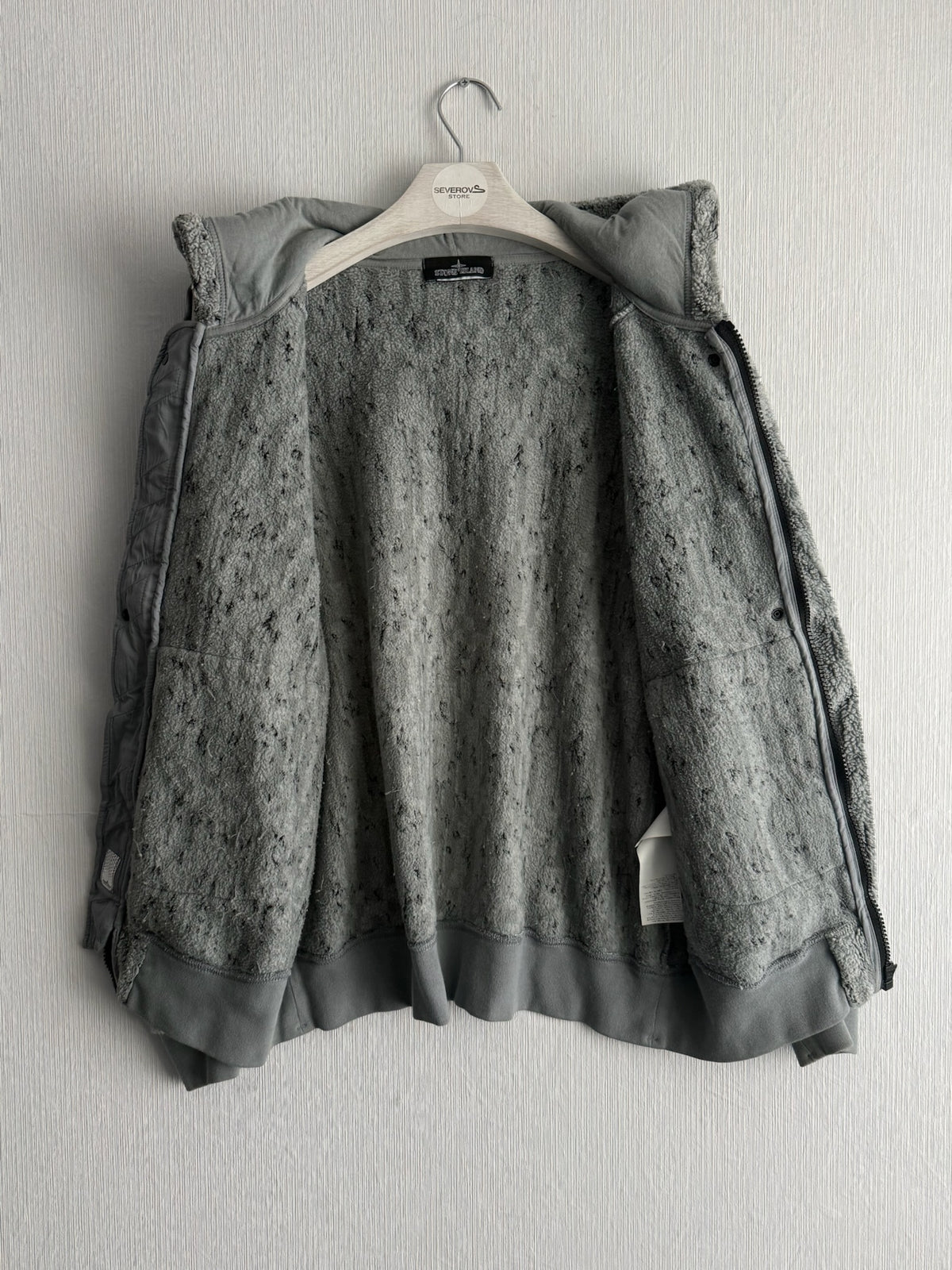Stone Island Shadow Project AW19 Grey Teddy Fleece Hoodie