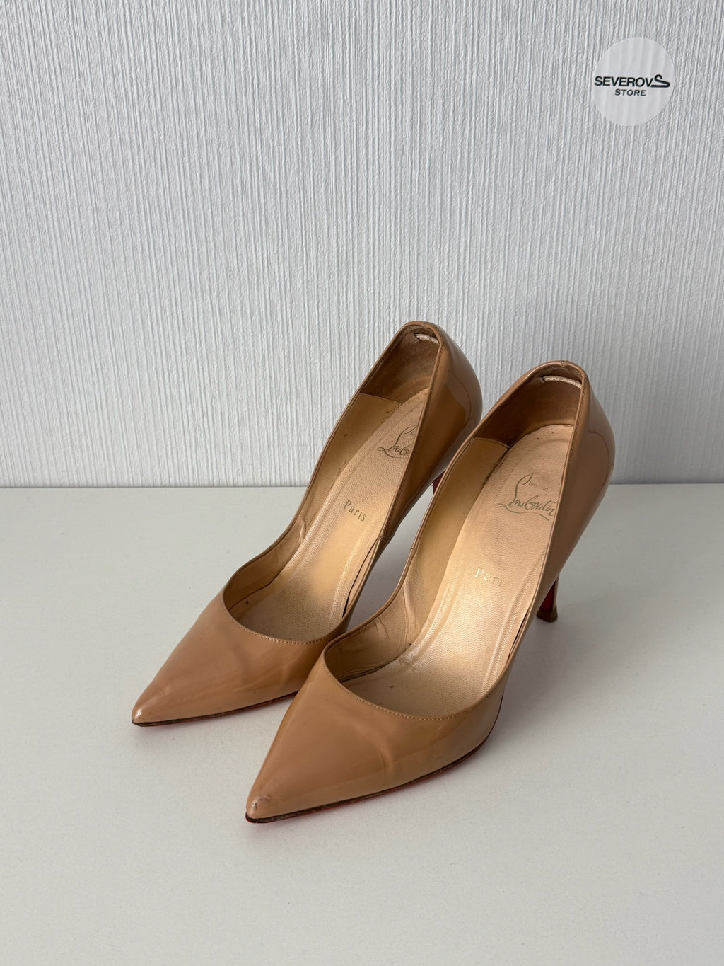 Christian Louboutin Pigalle 100 Nude Patent Calf Womens Pumps