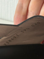 Gucci Black Leather Logo Cross Strap Womens Sandals