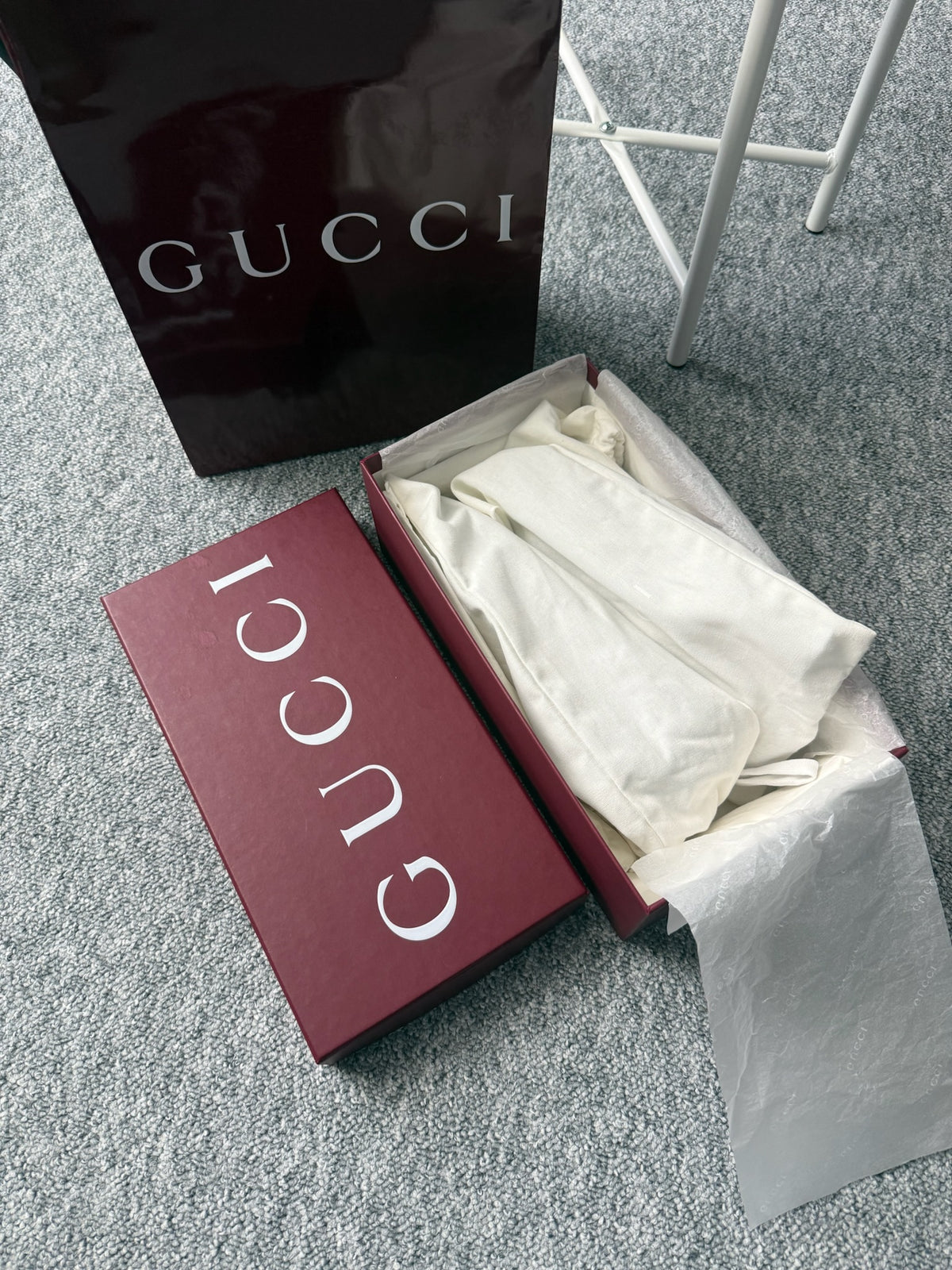 Gucci Light Blue Satin Horsebit Ankle Strap Bow Womens Ballet Flats