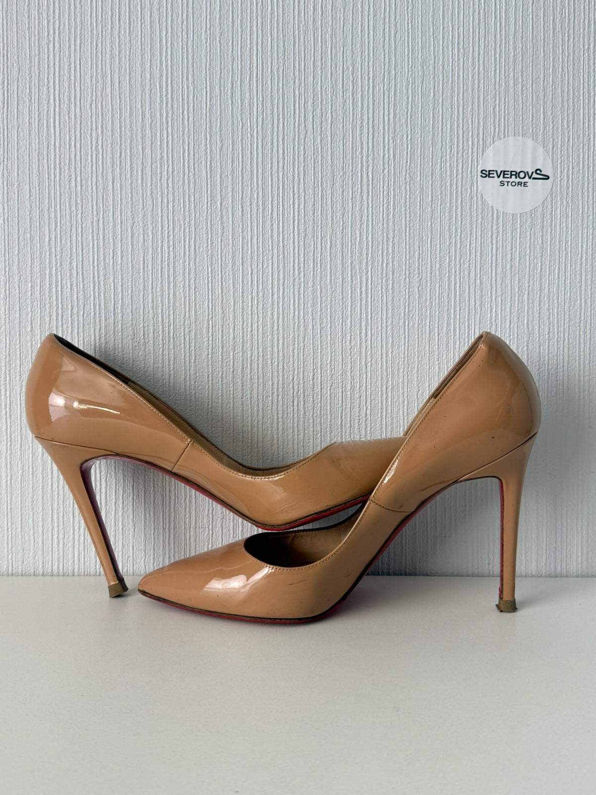 Christian Louboutin Pigalle 100 Nude Patent Calf Womens Pumps