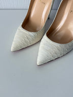 Christian Louboutin White Python Leather Stiletto Womens Pumps
