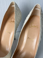 Christian Louboutin White Python Leather Stiletto Womens Pumps